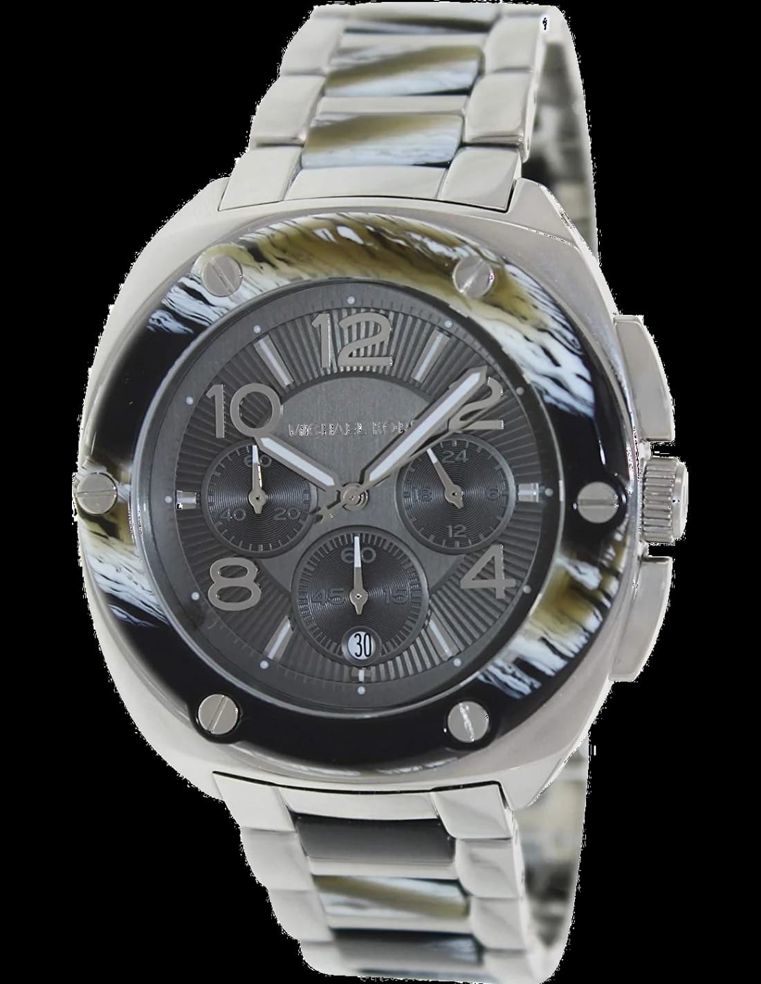 Garde-temps Michael Kors MK5595 pour homme, cadran gris, bracelet acier bicolore