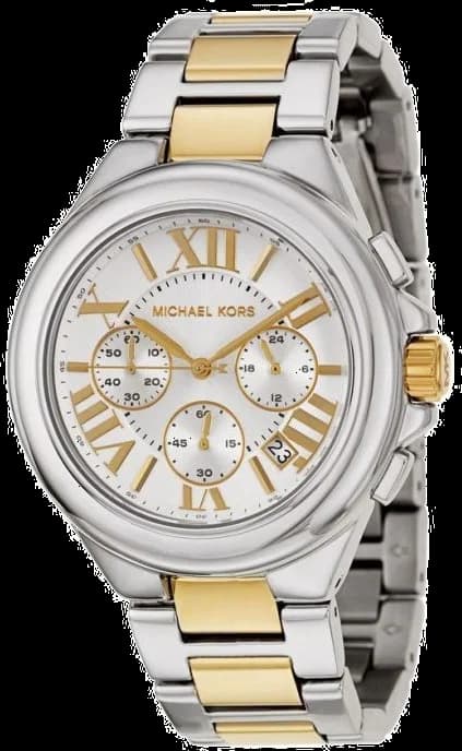 Garde-temps Michael Kors MK5653 pour femme, blanc et acier bicolore argenté et doré