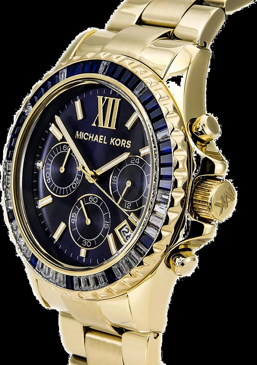 Zoom sur le cadran bleu du Michael Kors MK5754