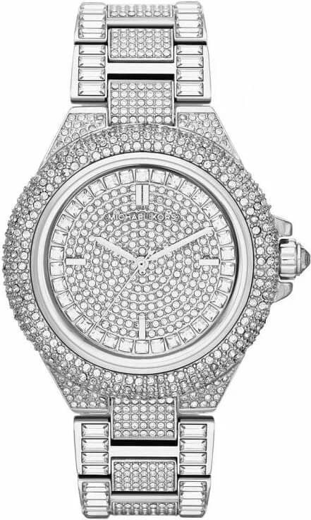 Garde-temps Michael Kors MK5869 pour femme, cadran argenté pavé de cristaux