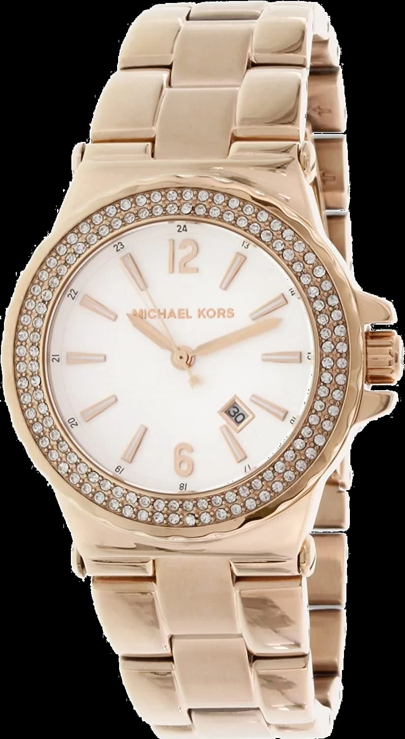 Garde-temps Michael Kors MK5921 pour femme, cadran blanc, bracelet acier à maillons