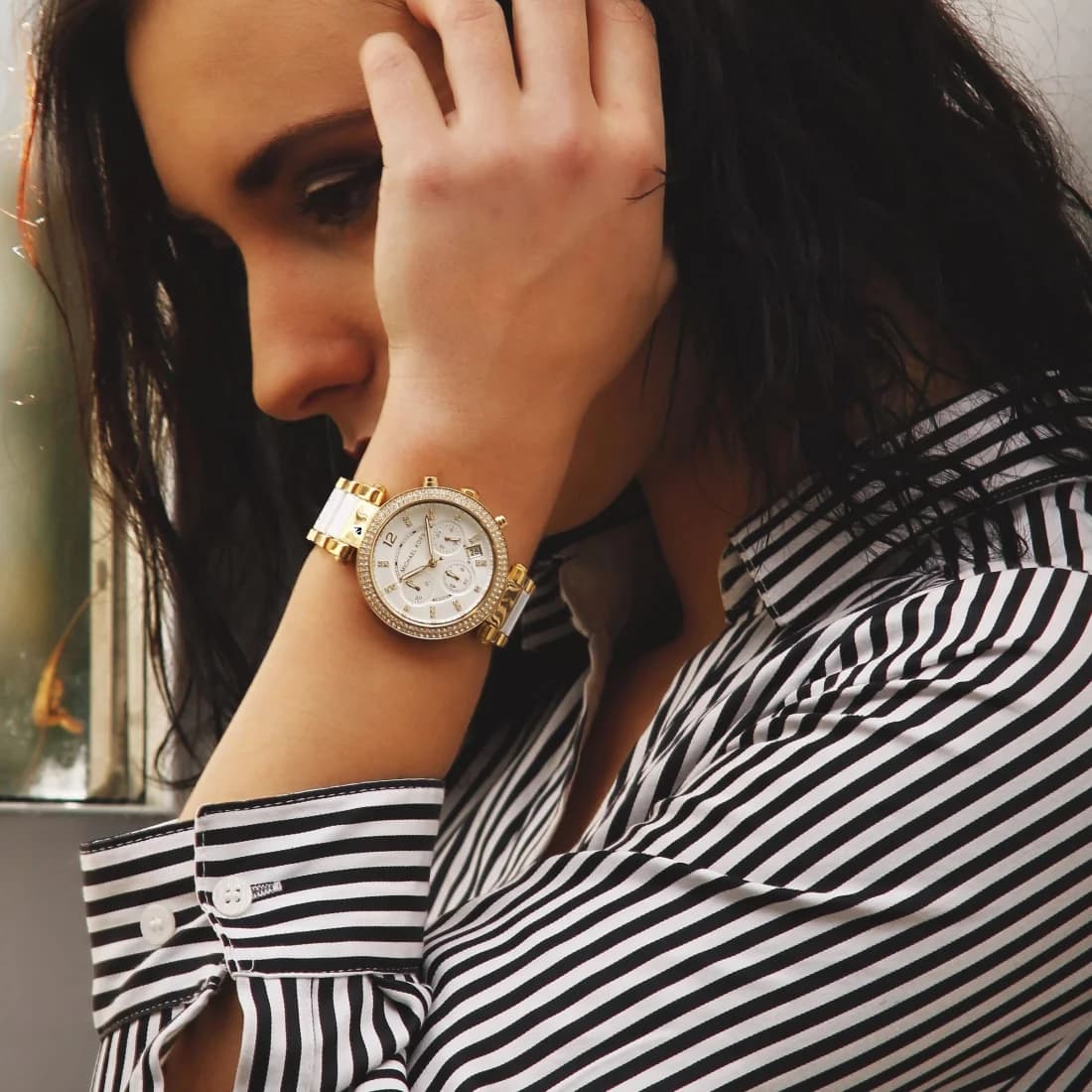 Montre Michael Kors MK6119 Femme Bicolore Or et Acier avec Cadran à Cristaux vue 5