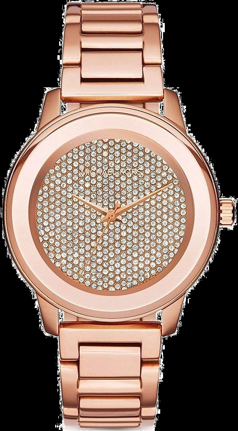 Garde-temps Michael Kors MK6210 pour femme, cadran bicolore or rose et acier