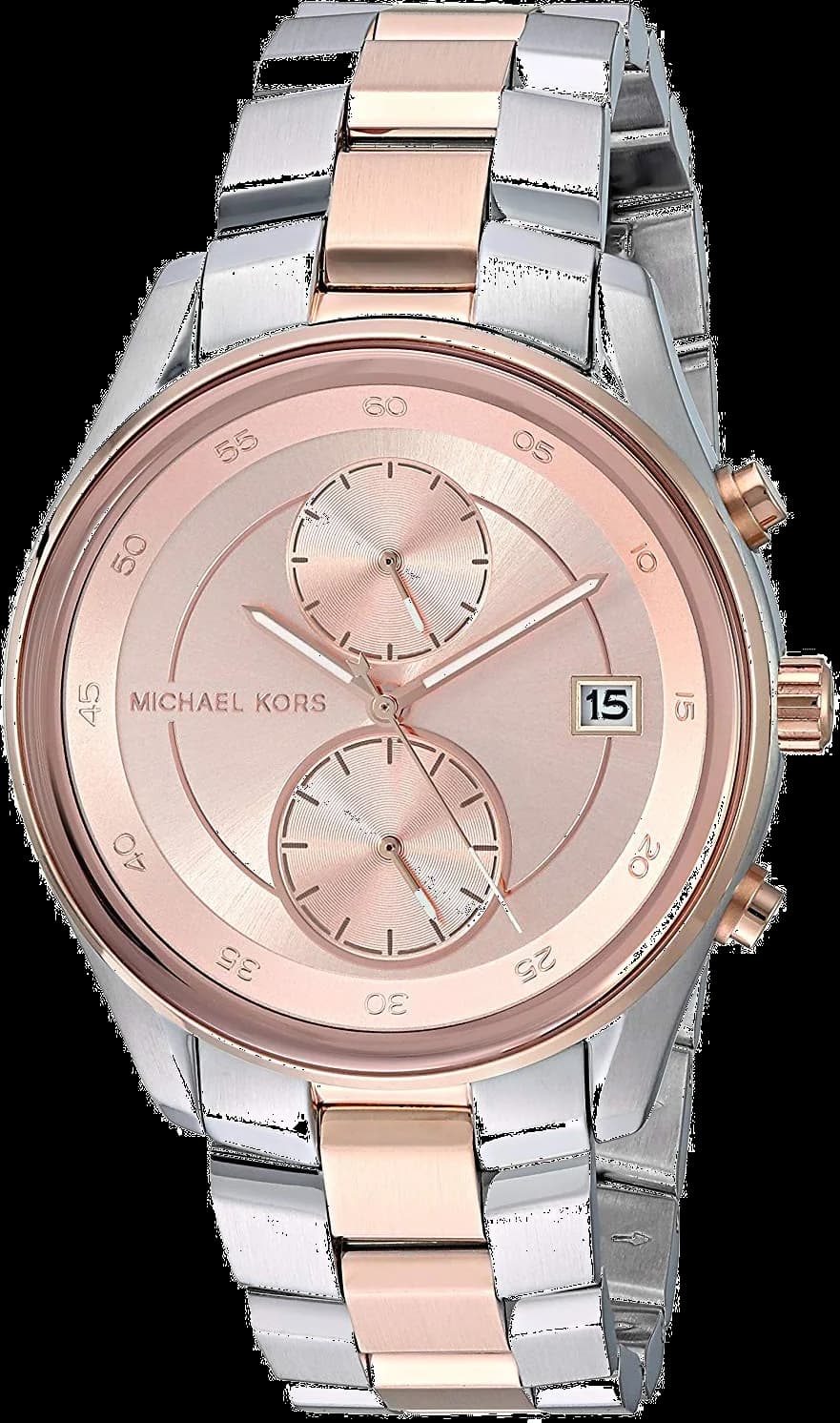 Garde-temps Michael Kors MK6498 pour femme, cadran or rose et bracelet acier