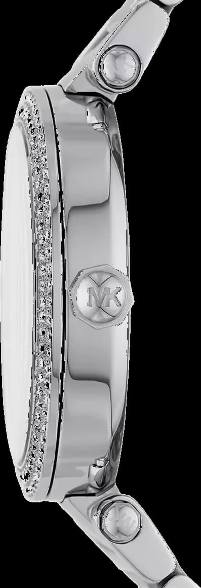 Zoom sur le cadran argent du Michael Kors MK6658