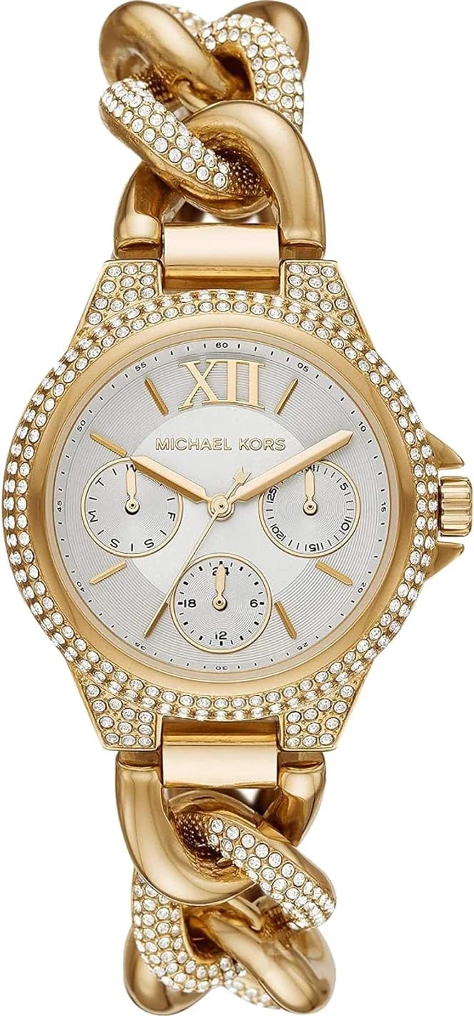 Garde-temps Michael Kors MK6842 pour femme, au cadran blanc et bracelet acier maillons