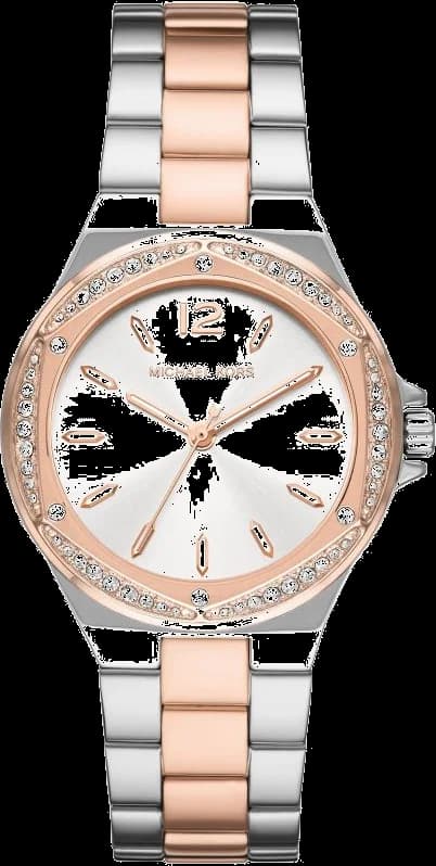 Garde-temps Michael Kors MK6989 pour femme, cadran argent, bracelet acier bicolore