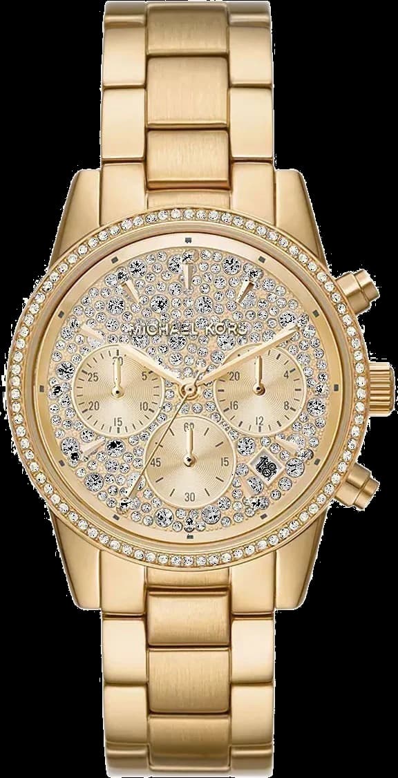 Montre Michael Kors Ritz MK7310 chronographe femme bracelet acier doré