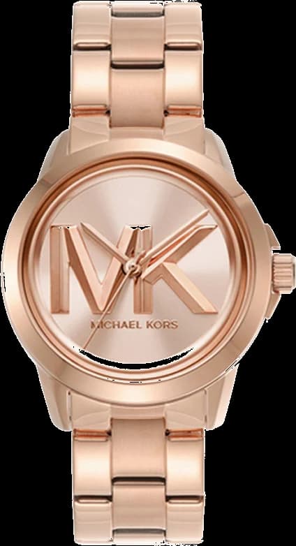 Garde-temps Michael Kors MK7318 pour femme, cadran or rose sur bracelet acier plaqué or