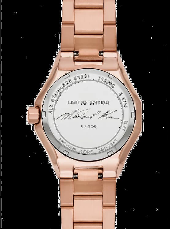Montre Femme Michael Kors Raquel MK7343 en Acier Doré Rose à Cadran Pavé - Edition Limitée vue 4
