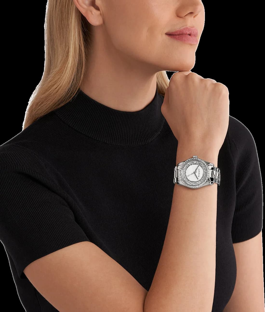 Zoom sur le cadran argent du Michael Kors MK7445