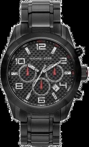 Garde-temps Michael Kors MK8219 pour homme, cadran noir texturé accents rouges