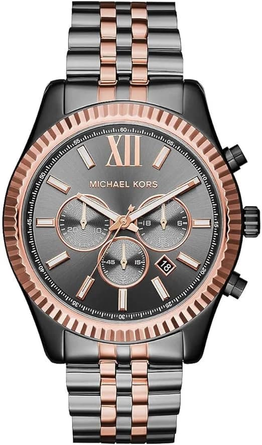 Garde-temps Michael Kors MK8561 pour homme, Lexington bicolore noir et bronze
