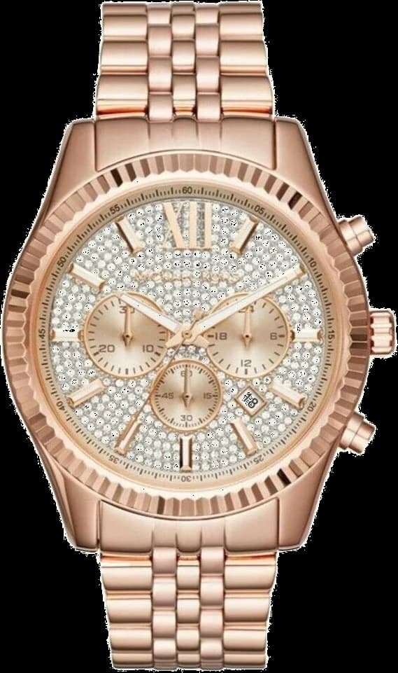 Garde-temps Michael Kors MK8580 pour homme, chronographe acier doré rose