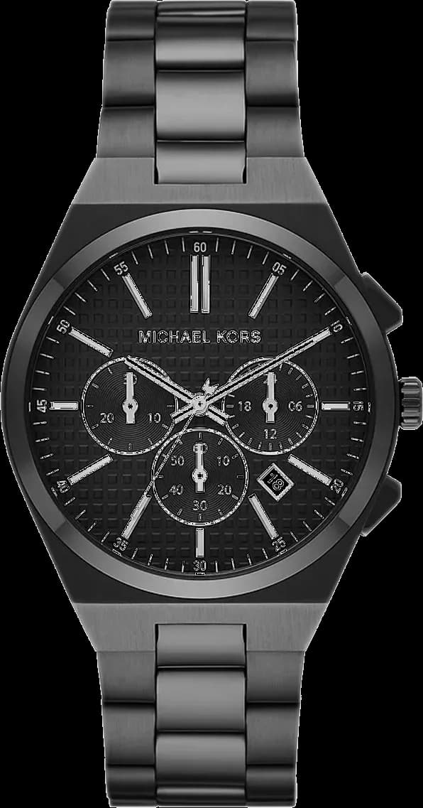 Garde-temps Michael Kors MK9146 pour homme, chronographe tout noir sur acier