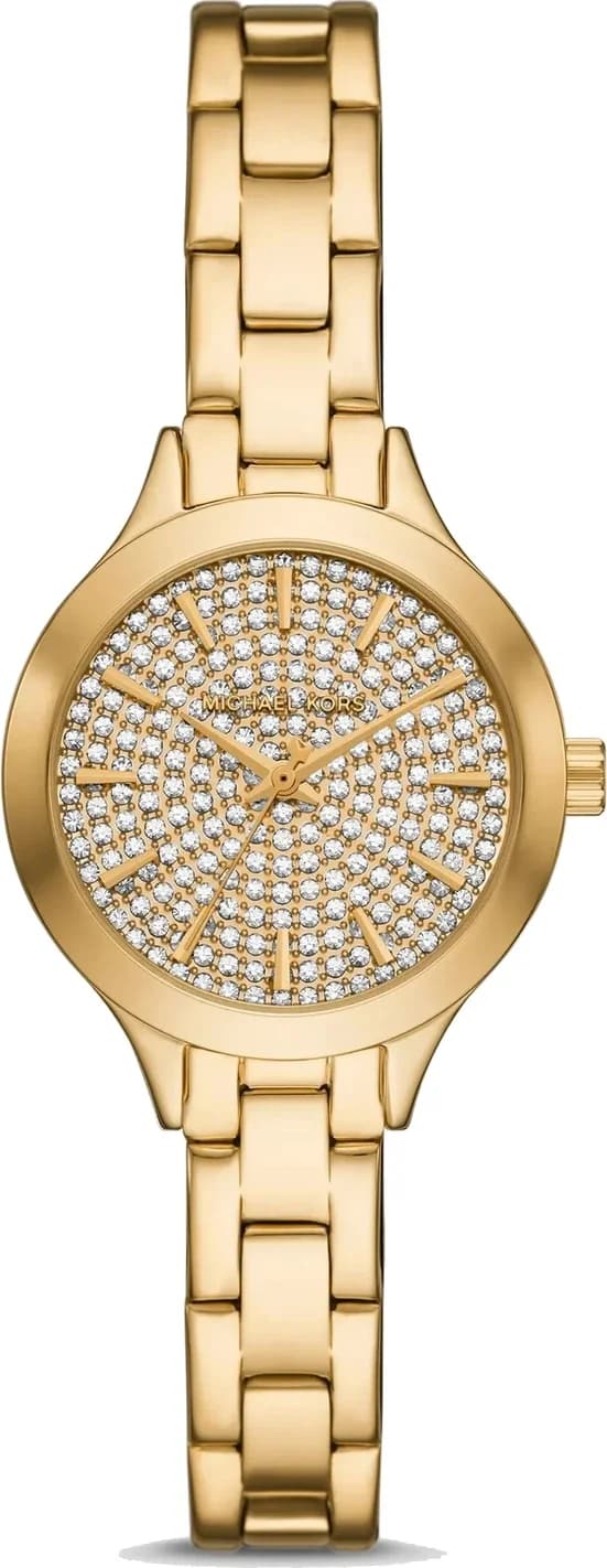 Garde-temps Michael Kors MKO1086 pour femme, cadran or avec bracelet acier doré