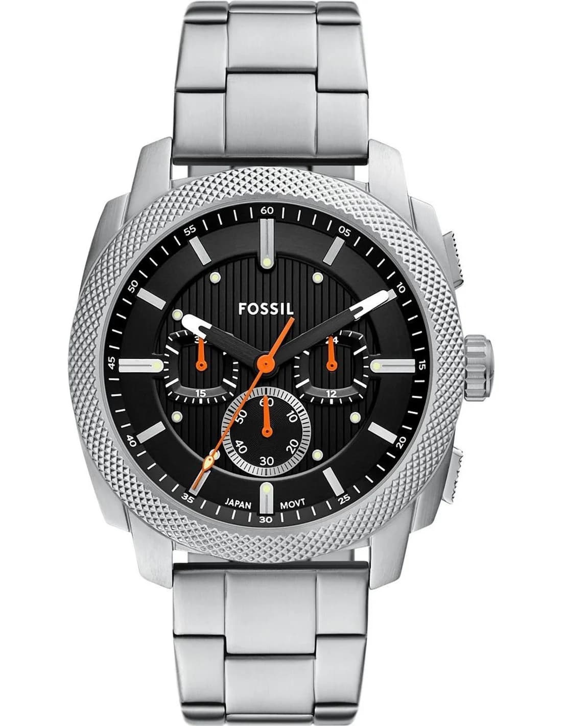 Montre Fossil FS6095 homme cadran noir bracelet acier