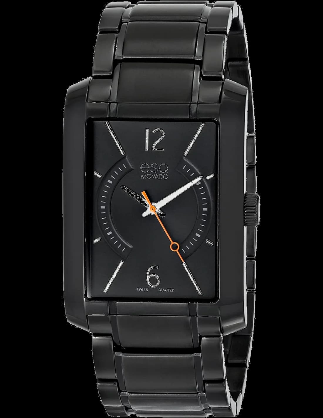 Garde-temps Movado 07301411 pour homme, cadran noir sur bracelet acier