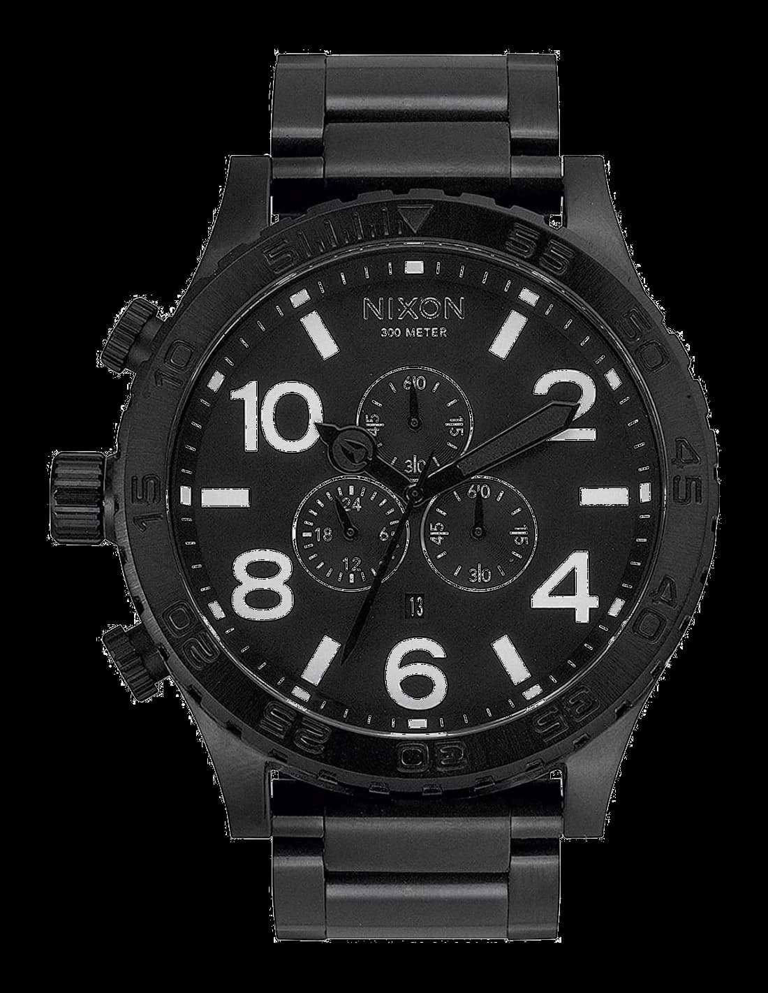Garde-temps Nixon A083-001 pour homme, chronographe noir sur acier