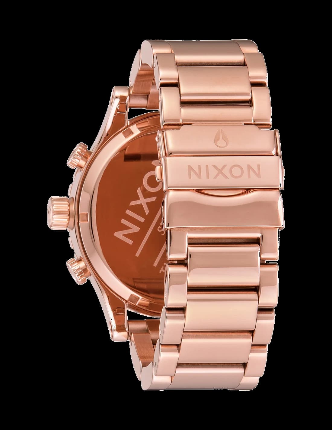 Zoom sur le cadran or rose du Nixon A083-897