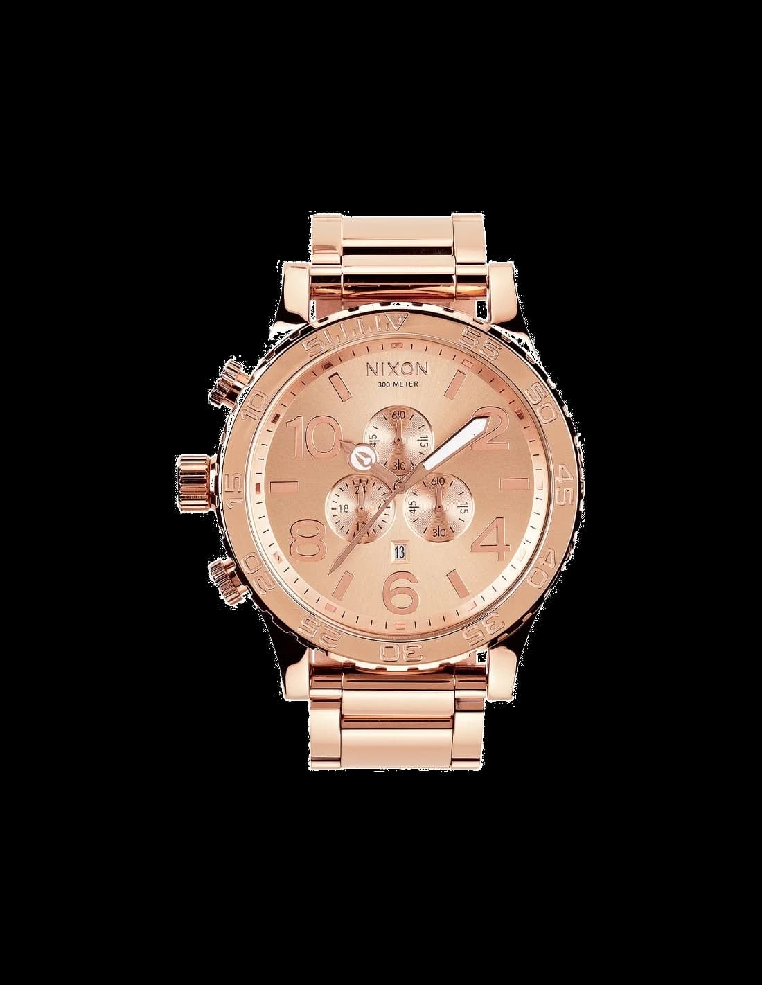 Garde-temps Nixon A083-897 pour homme, boîtier acier or rose, cadran or rose assorti