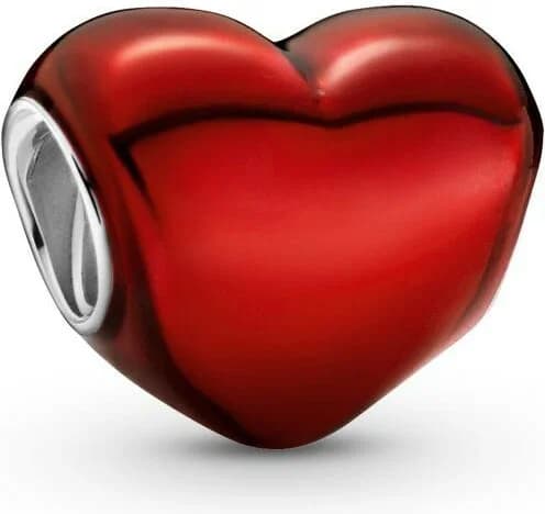 Garde-temps Pandora 793337C02 pour femme, pendentif coeur rouge métallique argent