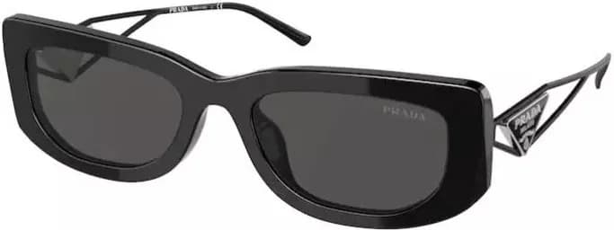 Garde-temps Prada PR 14YS 1AB5S0 pour femme, Lunettes métalliques noires femme avec branches