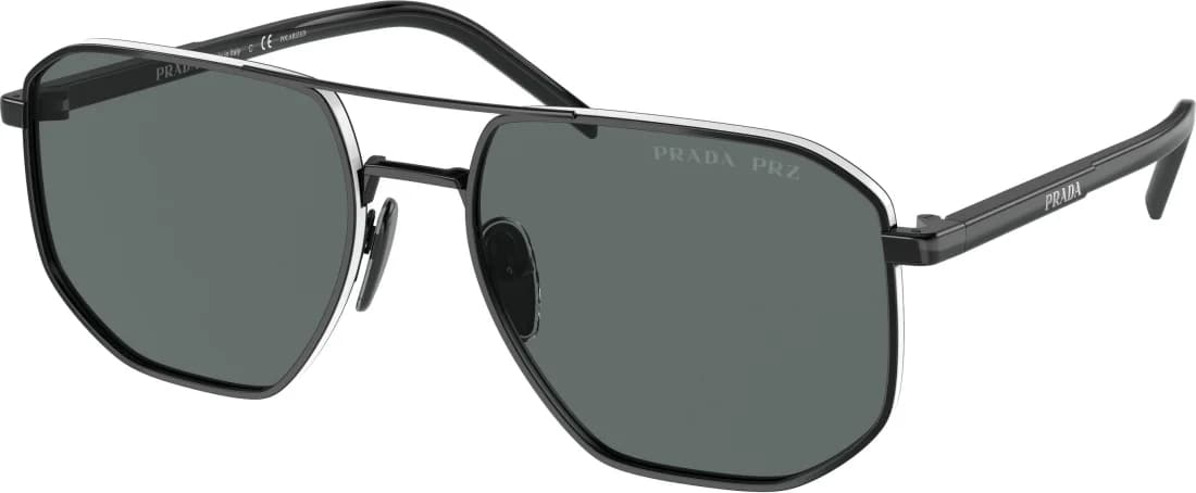 Garde-temps Prada PR 59YS 1AB5Z1 pour homme, Lunettes aviator homme avec monture métallique