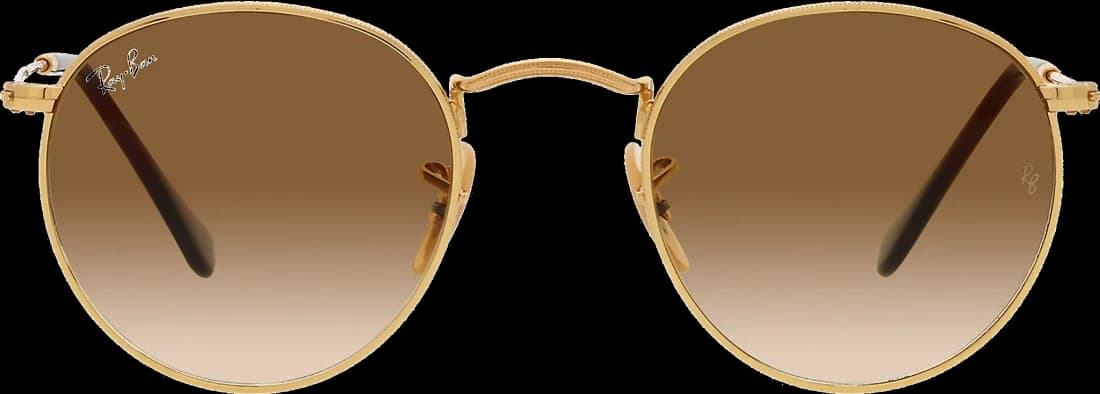 Garde-temps Ray-Ban RB3447 001/51 pour unisexe, lunettes rondes marron metal