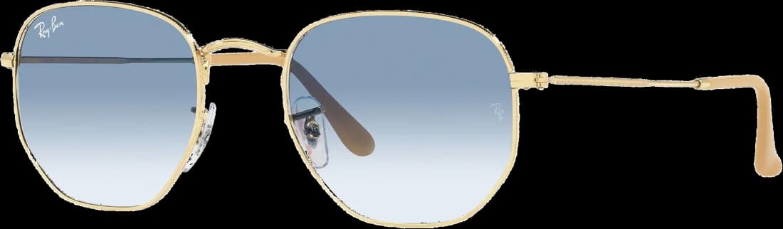 Garde-temps Ray-Ban RB3548 001/3F pour unisexe, verres bleu dégradés monture or