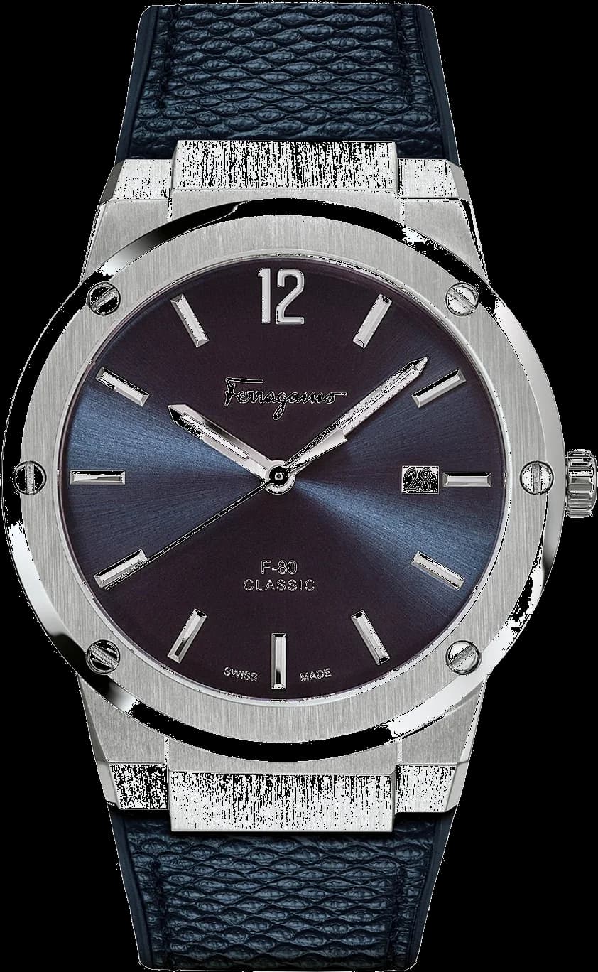 Montre Salvatore Ferragamo SFDT00719 homme cadran bleu bracelet silicone