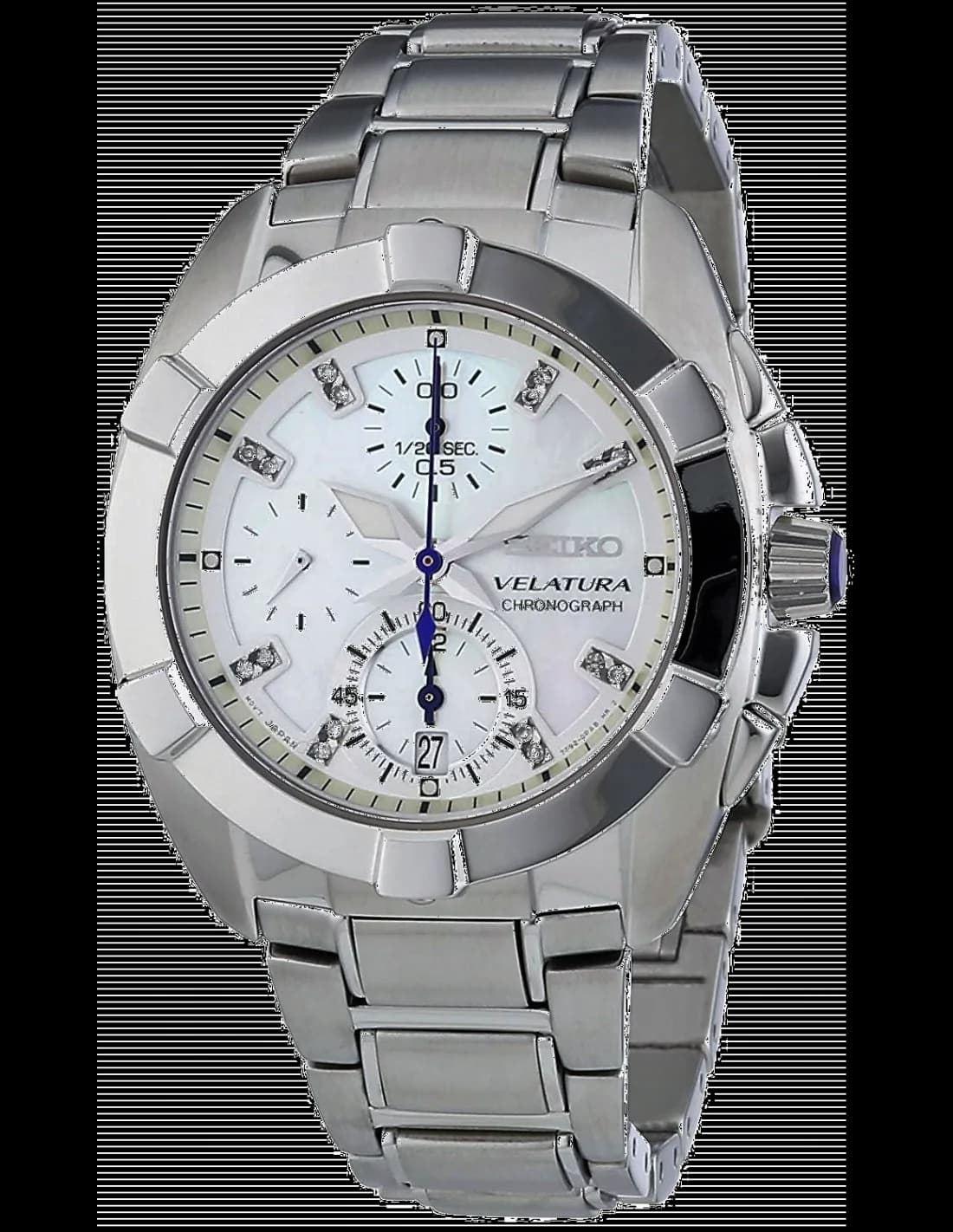 Garde-temps Seiko SNDZ19P1 pour homme, cadran blanc et bracelet acier