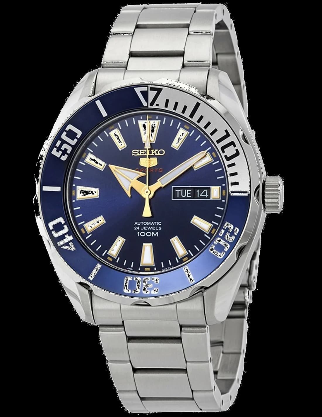 Garde-temps Seiko SRPC51K1 pour homme, cadran bleu, bracelet acier, automatique
