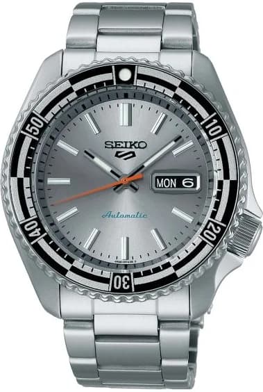 Garde-temps Seiko SRPK09K1 pour homme, cadran argenté texturé, bracelet acier