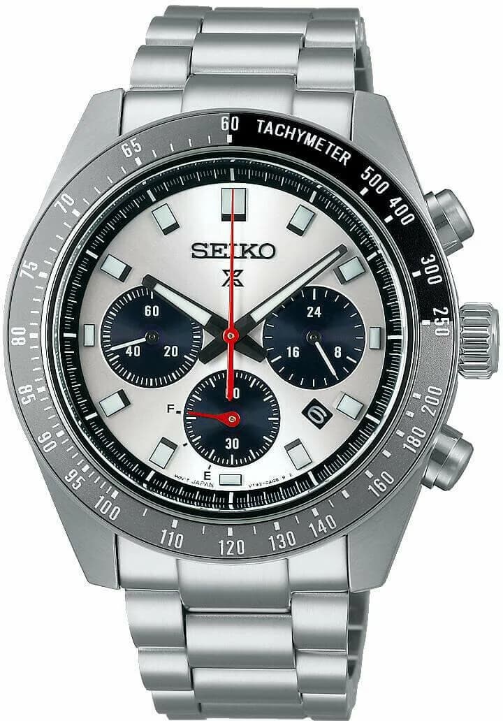 Garde-temps Seiko SSC911P1 pour homme, cadran argenté Speedtimer solaire