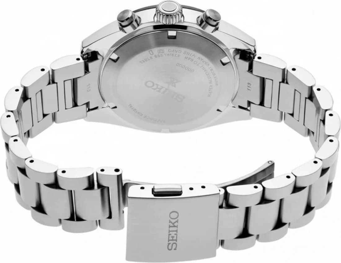 Zoom sur le cadran argent du Seiko SSC911P1