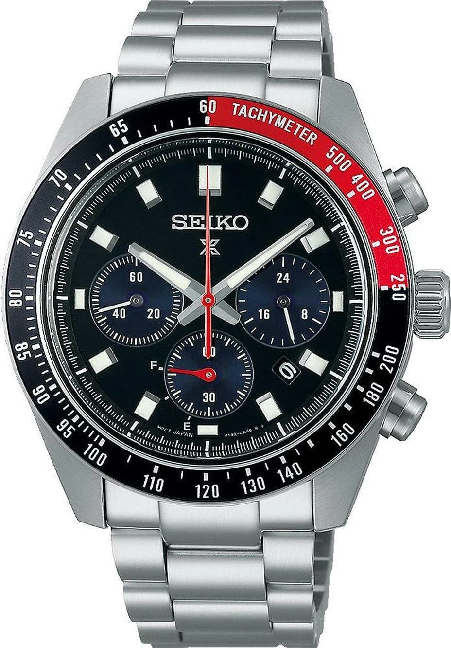 Garde-temps Seiko SSC915P1 pour homme, Speedtimer solaire cadran noir