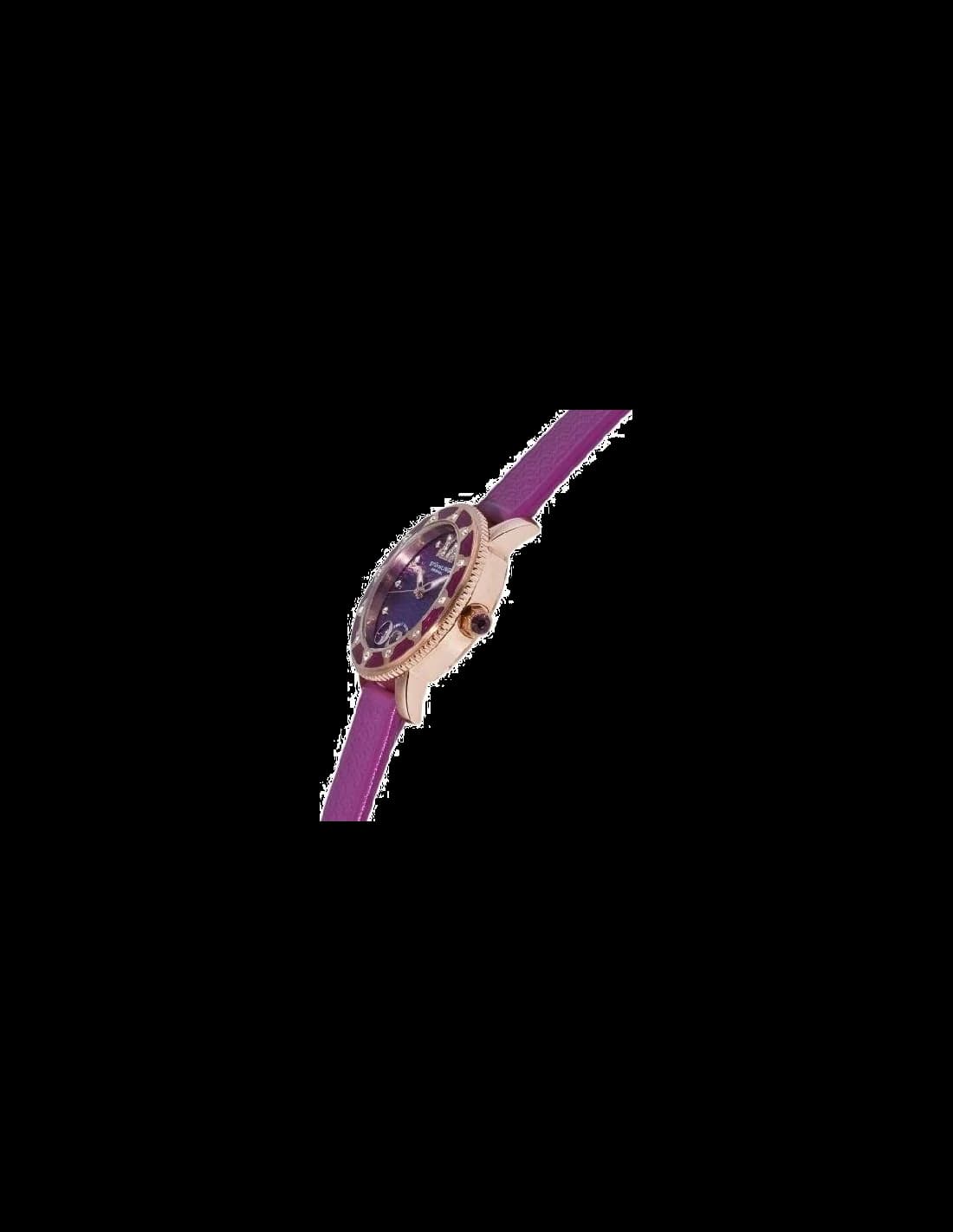 Montre Femme Stuhrling Original 225.1145Q61 en Or Rose, Cadran Violet avec Strass vue 2