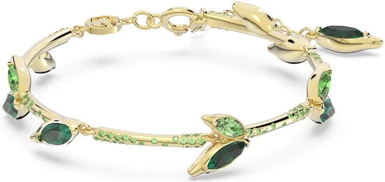 Garde-temps Swarovski 5645374 pour femme, bracelet métal plaqué or vert bambou