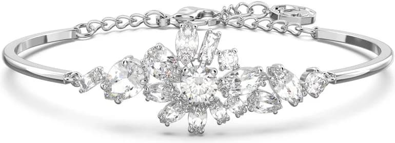 Garde-temps Swarovski 5644681 pour femme, jonc fleur blanc rhodié