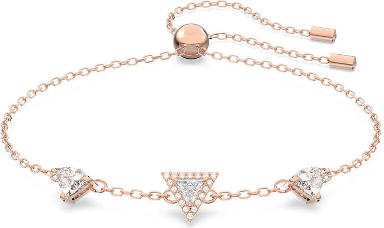 Garde-temps Swarovski 5643737 pour femme, mailles triangle or rose et blanc, chic