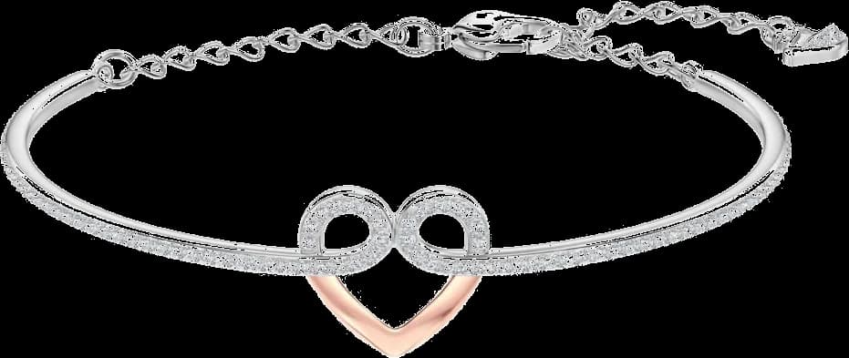 Garde-temps Swarovski 5490501 pour femme, jonc ajustable or rose cristaux blancs