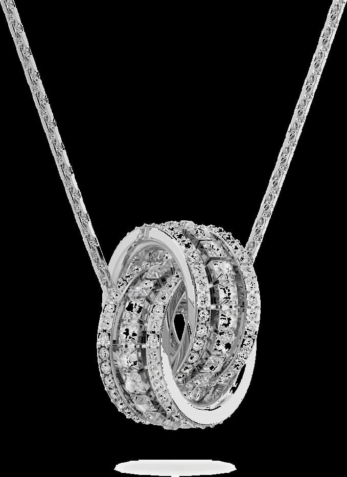 Garde-temps Swarovski 5409696 pour femme, collier femme plaqué rhodium cristaux blancs scintillants