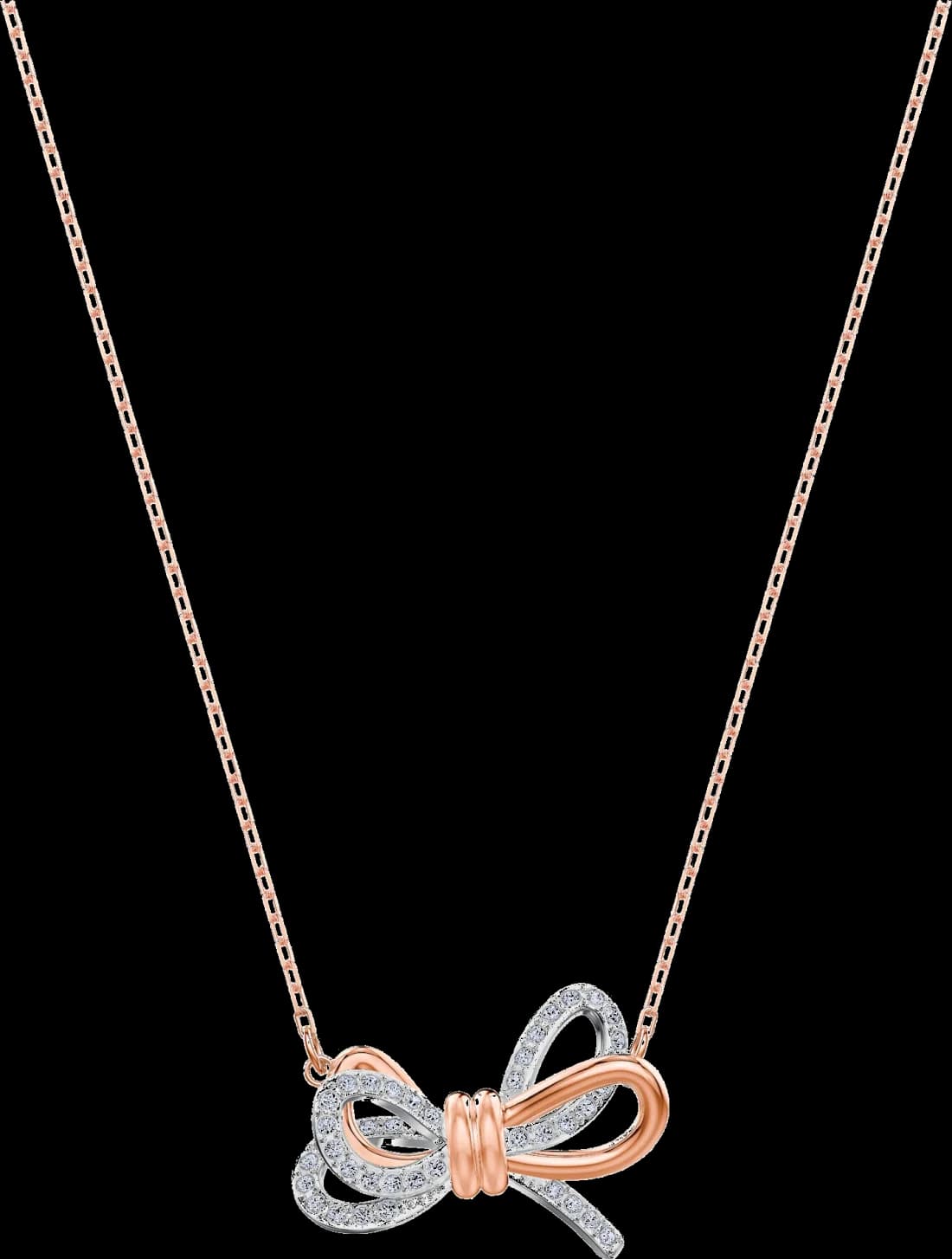 Garde-temps Swarovski 5440636 pour femme, collier femme plaqué or rose nœud incrusté cristaux