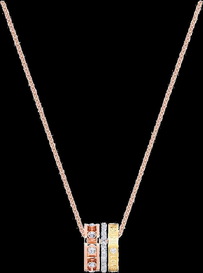 Garde-temps Swarovski 5412406 pour femme, collier en plaqué or rose orné de cristaux blancs