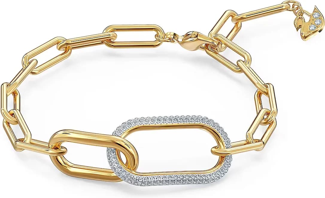 Garde-temps Swarovski 5566003 pour femme, maillons or et cristaux blancs lumineux