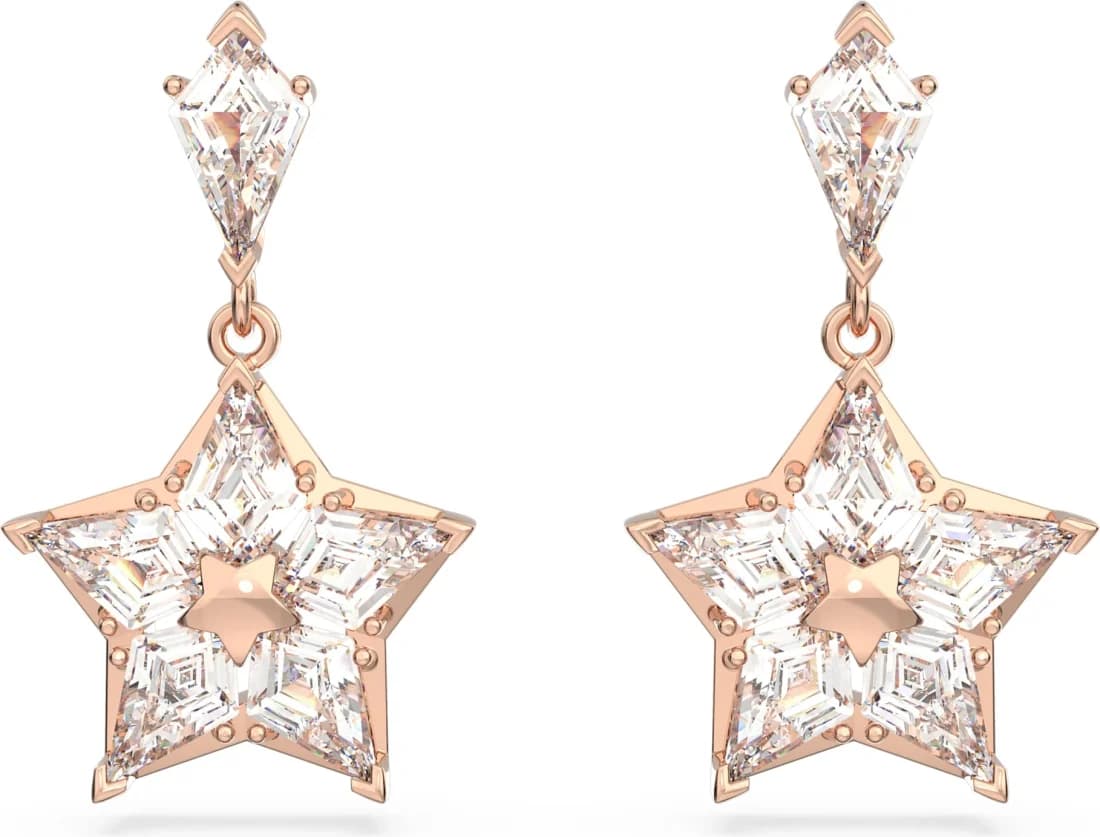 Garde-temps Swarovski 5645466 pour femme, boucles d'oreilles étoiles plaqué or rose