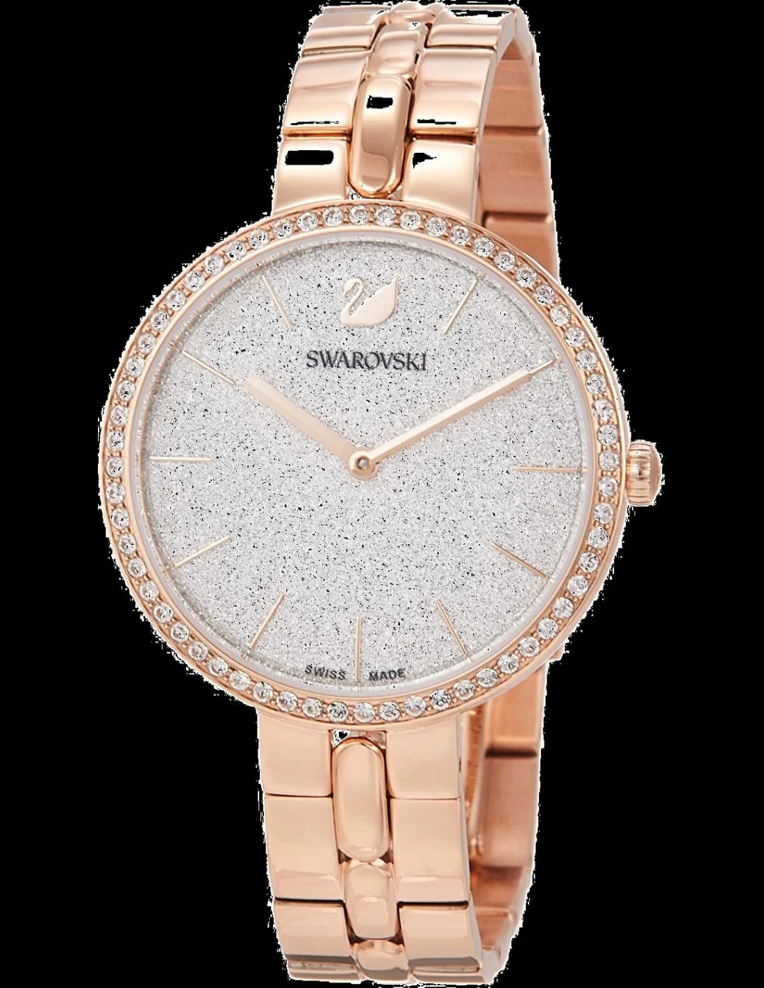 Garde-temps Swarovski 5517803 pour femme, cadran gris, acier rose gold et poudre de diamants