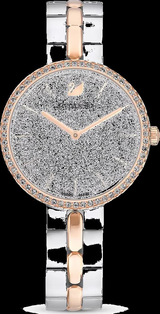 Garde-temps Swarovski 5644081 pour femme, cadran argent sur bracelet bicolore