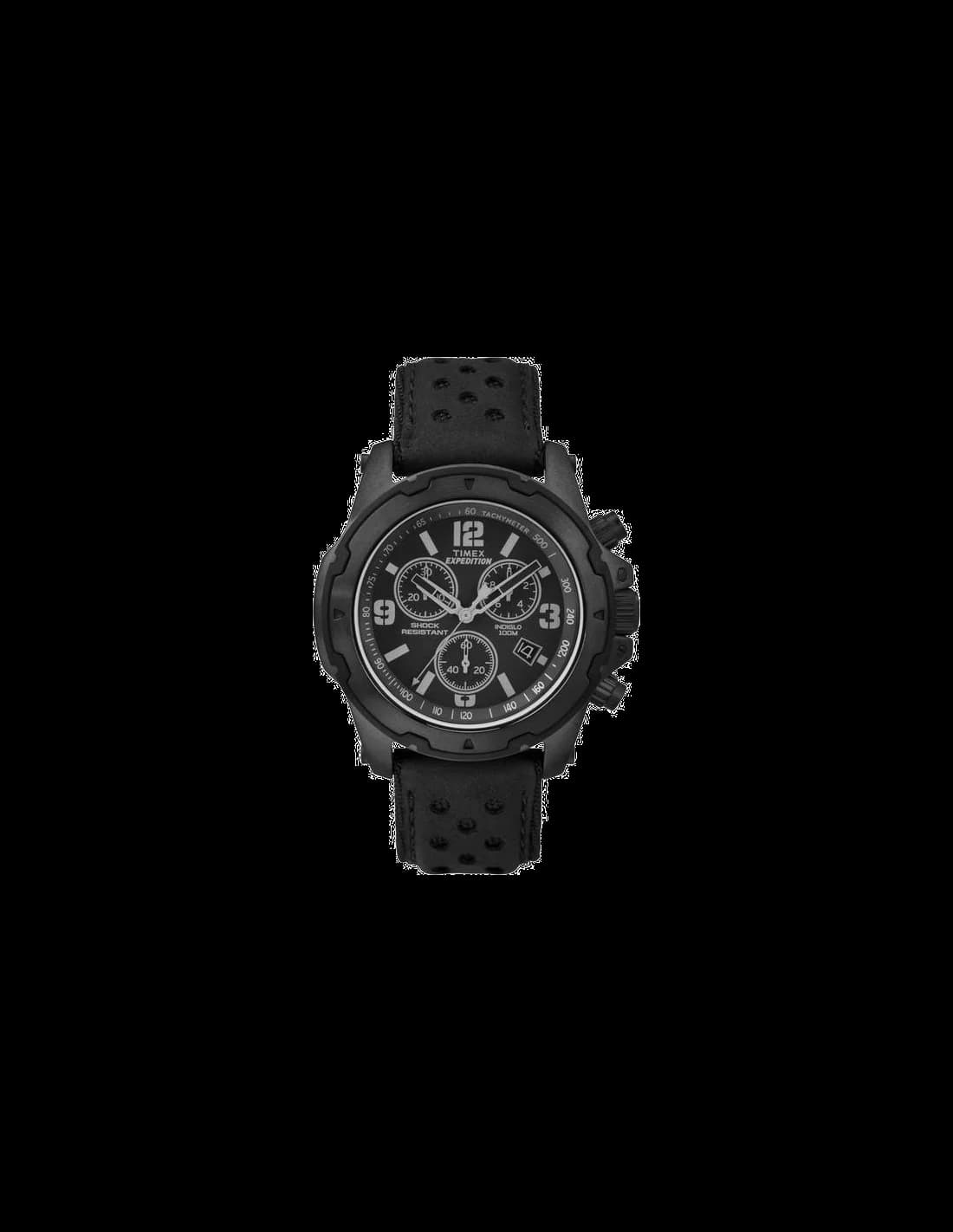 Garde-temps Timex TW4B014009J pour homme, cadran noir sur bracelet cuir